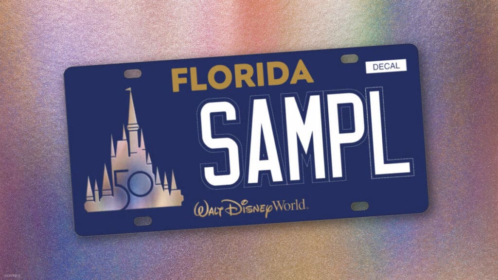 Walt Disney World 50th Anniversary Florida Vanity License Plate
